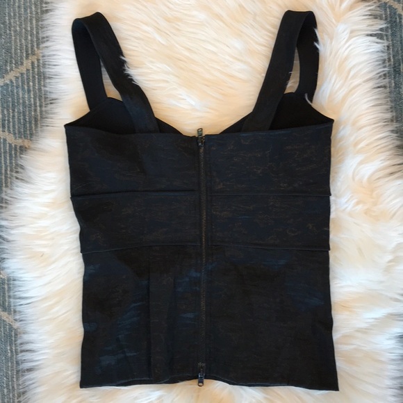 Donna Karen Black Cross Top Tank Tops